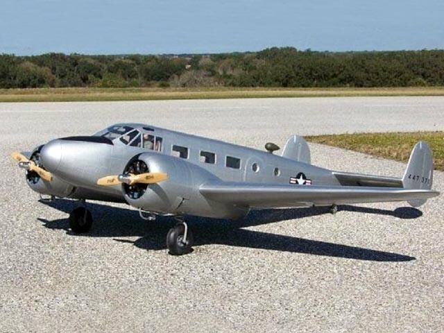 Beechcraft Model 18 80" WS RC Model Airplane Plans Templates PDF on USB