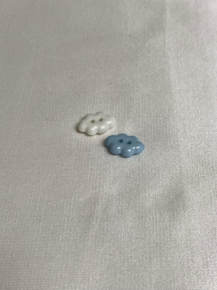 Cloud Plastic Button Set of 3 (Choose Blue or White)
