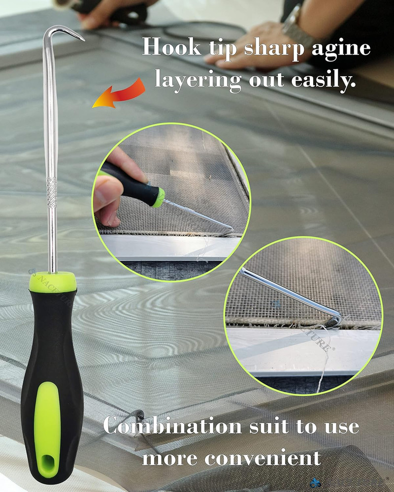 Screen Door Tool Kit - 20 Pieces Screen Installer Clips with Screen Rolling Tool