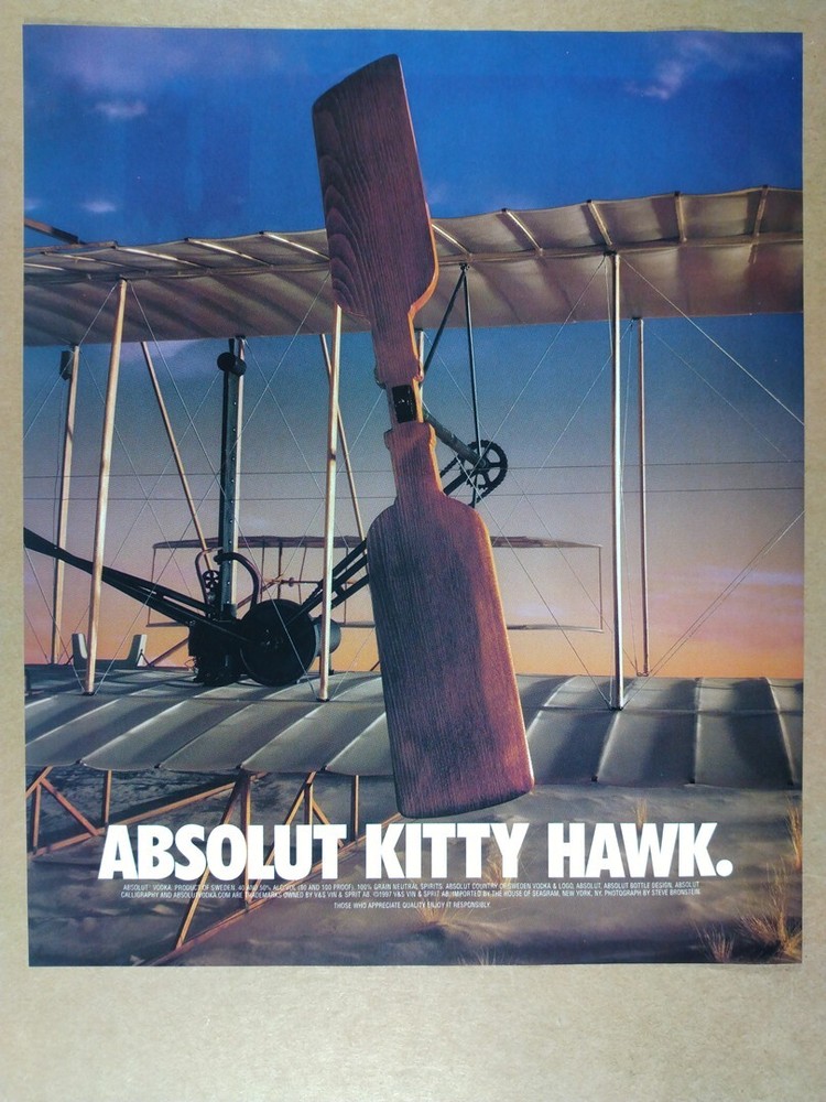 1997 Absolut KITTY HAWK vintage print Ad