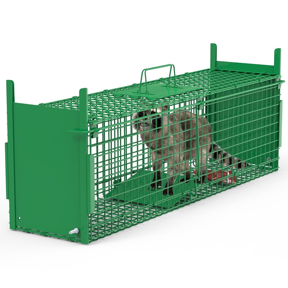 38" Solid & Rustproof Live Animal Cage, Large Foldable Humane Live Animal Trap