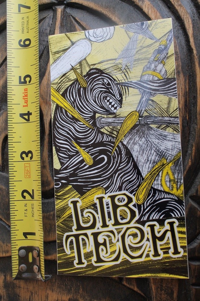 LIB TECH Snowboards Worm Monster Attack Space Alien Yellow Snowboarding STICKER