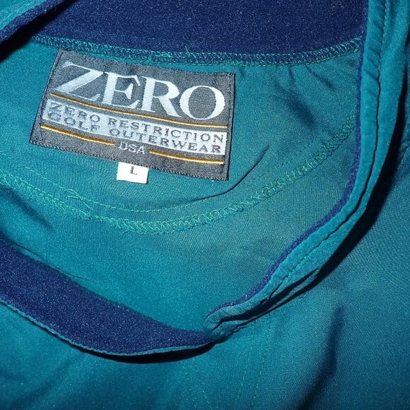 Zero Restriction Golf Men L Green Pullover Windbreaker Crew Neck Nylon