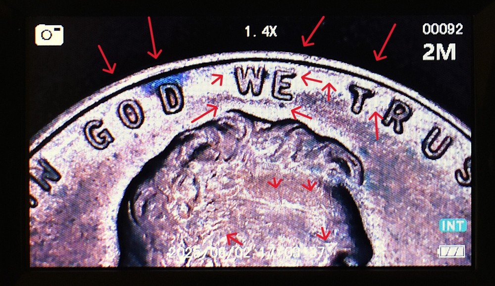 1949 D Penny Error Red Mint State Multi Error Double Die, Cracks Collar Filled D