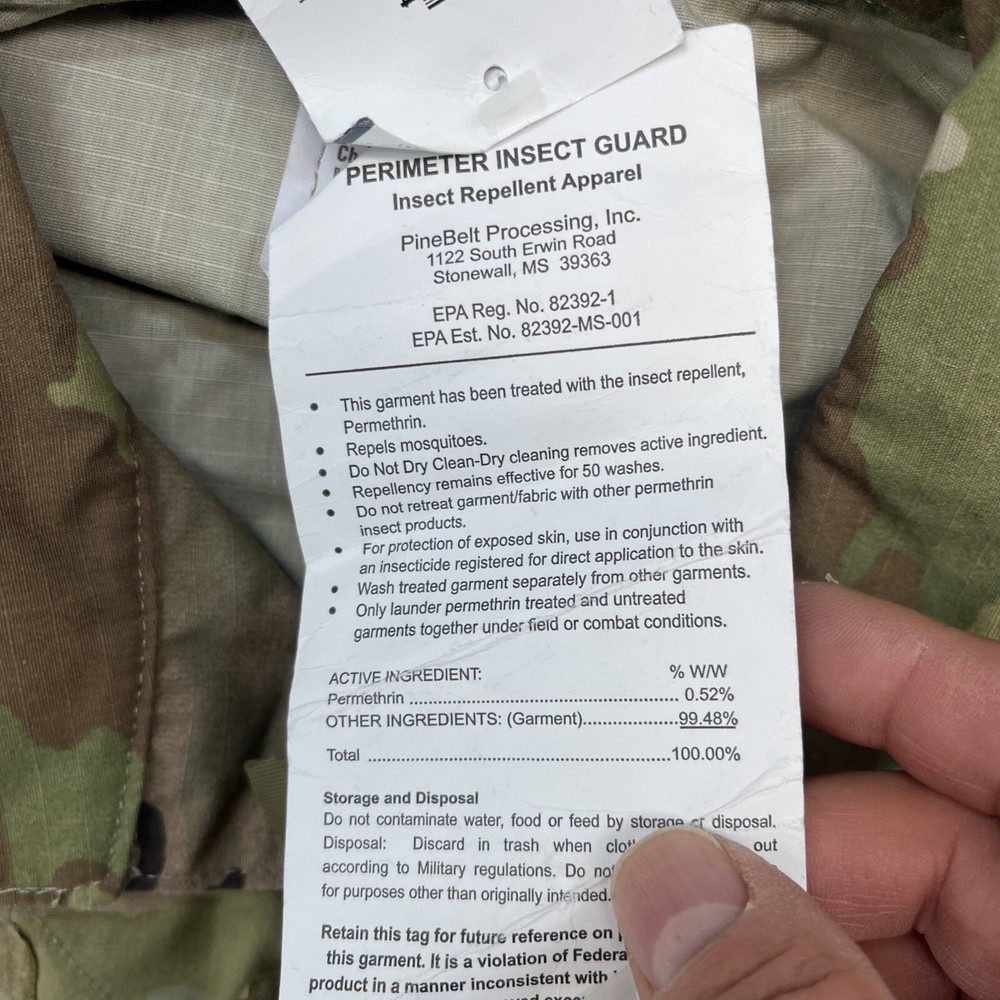 Army Combat Uniform Coat Medium Regular Unisex Insect Sheild New