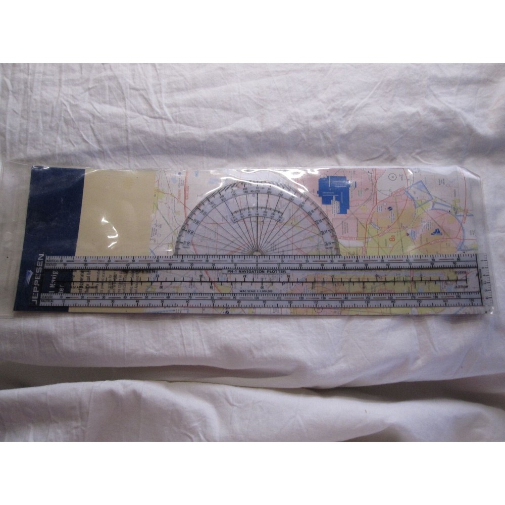 Jeppesen Pn-1 Navigation Plotter Pilot with sleeve and instructions Private/Comm