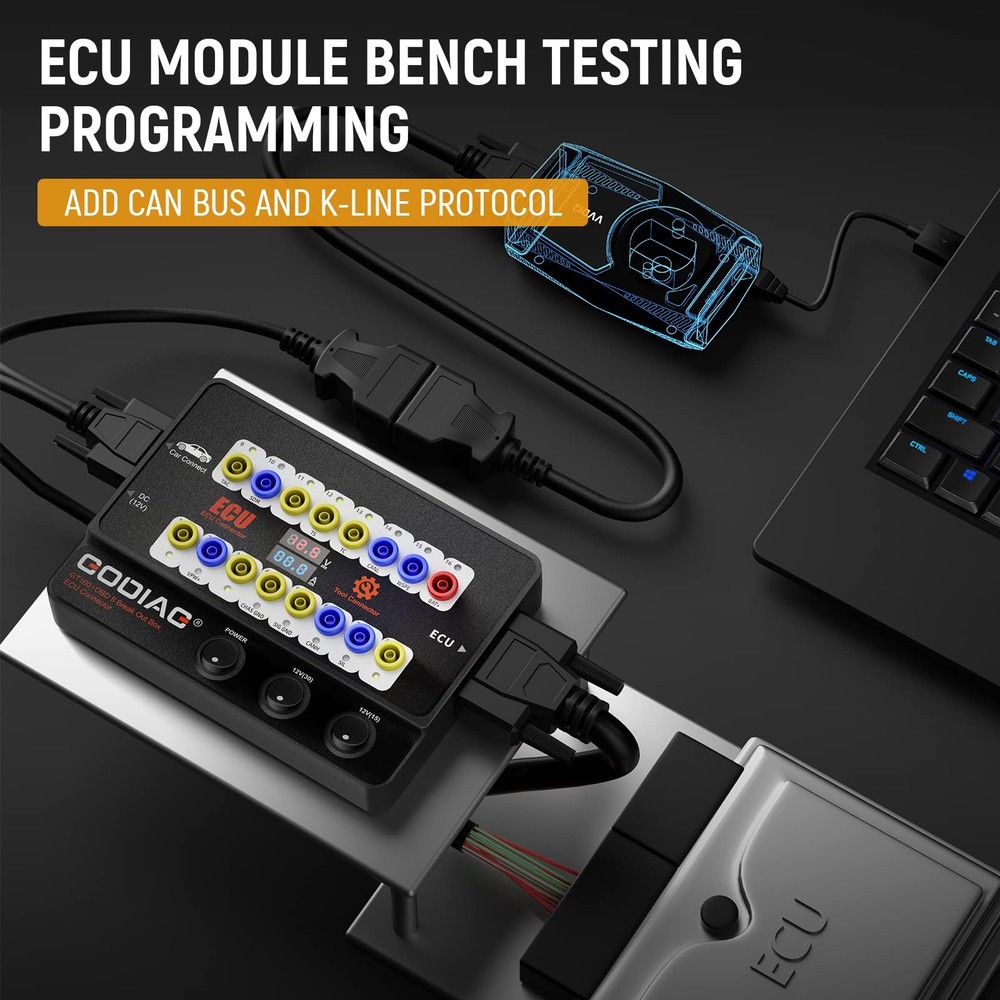 OBDII Breakout Box for ECU Testing and Car Diagnostics - CAN Protocol Detector