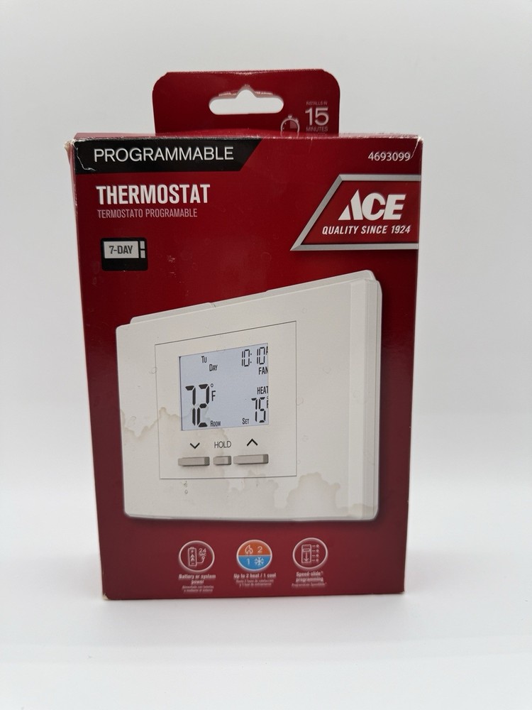 Ace Heating & Cooling Programmable Thermostat 4693099 NIB
