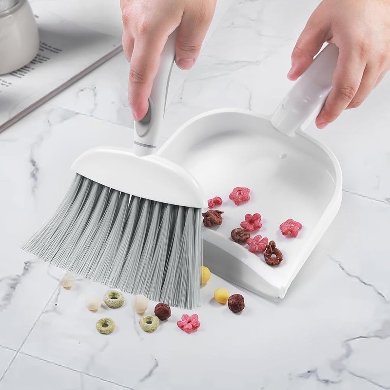 Ultra Thin Broom & Dustpan Set Wall Mounted Leak Proof Efficient Cleaning New