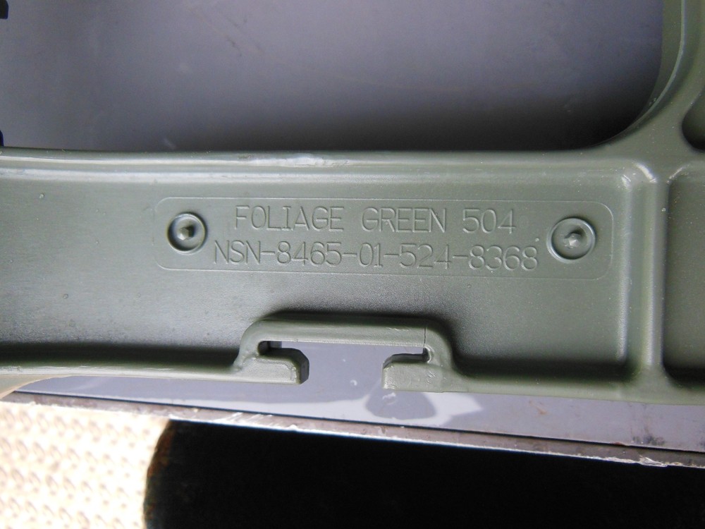 ONE ...MILITARY SURPLUS PACK FRAME MOLLE GREEN ARMY SEAT BACK ORGANIZER --USED