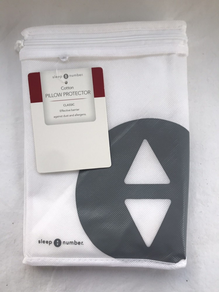Sleep Number Cotton Pillow Protector Classic White Standard Size 423997