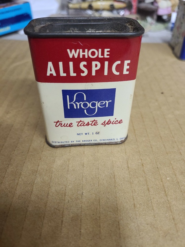 Kroger Whole Allspice Spice Tin Vintage empty