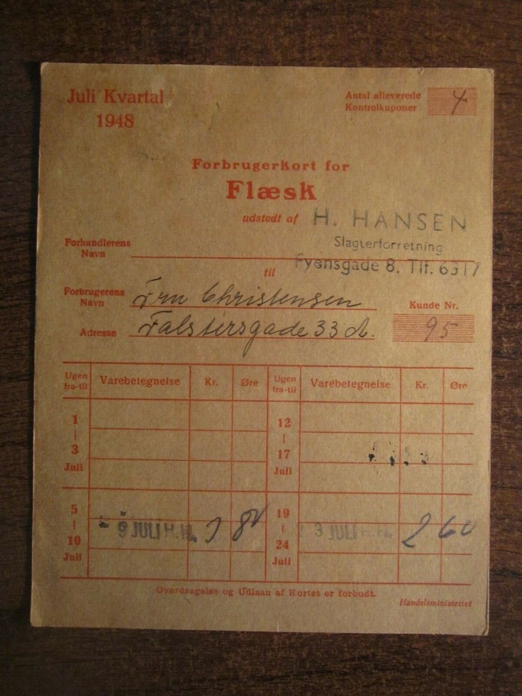 1948 DENMARK CONSUMER CARD