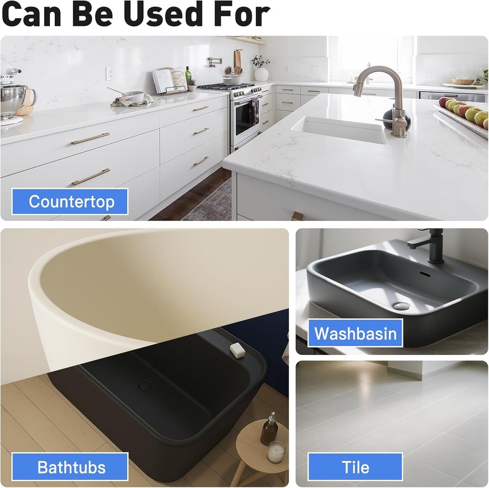 Tile Paint Kit, Bath Tile Renovation Kit with Tools, Water-Based Low-Odour