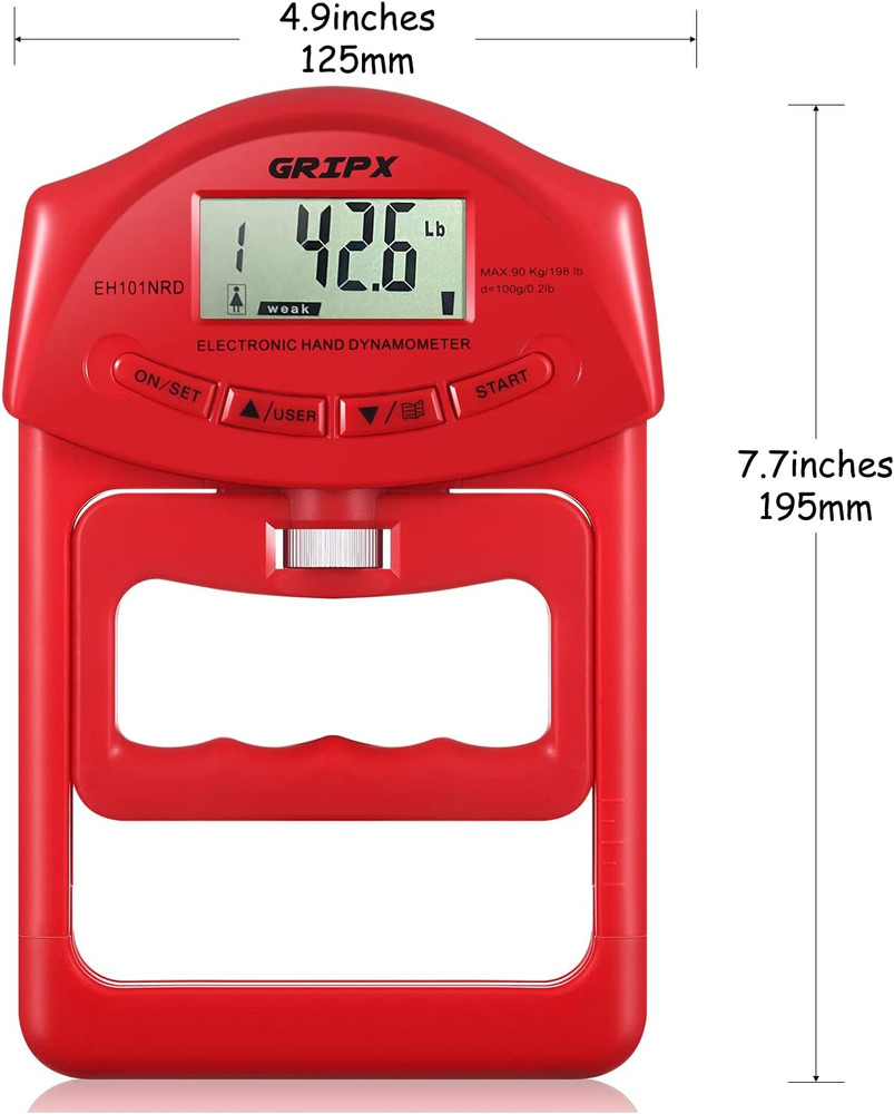 Digital Hand Dynamometer Grip Strength Measurement Meter Auto Capturing Electron