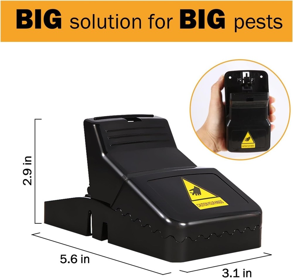 Durable Plastic Rat Traps - Safe, Quick-Set 6-Pack for Total Rodent Control