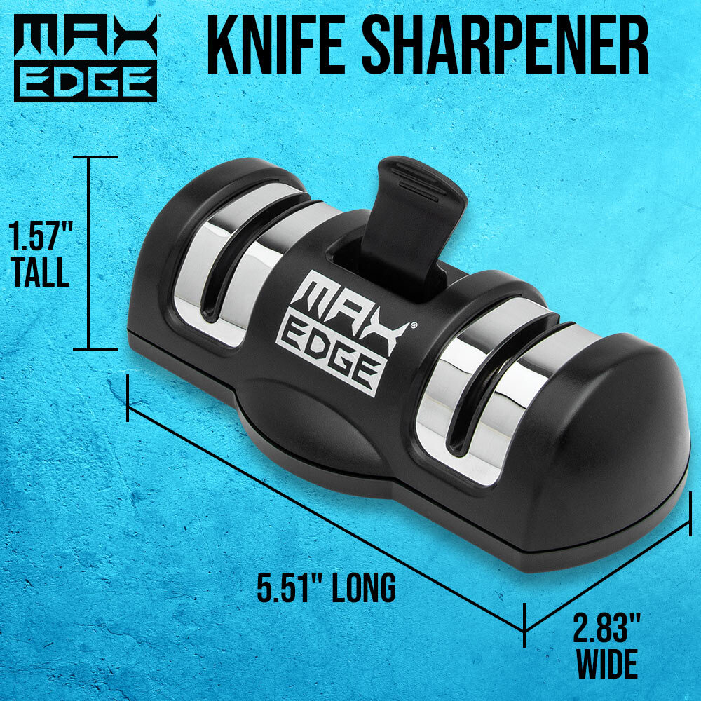 Max Edge Knife Sharpener, Precise Sharpening, Diamond & Ceramic Grinding Wheels