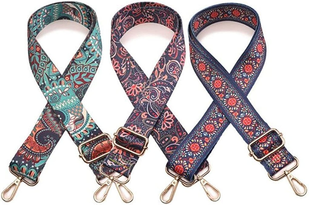Purse Strap Replacement Guitar Style Multicolor Canvas One Size,