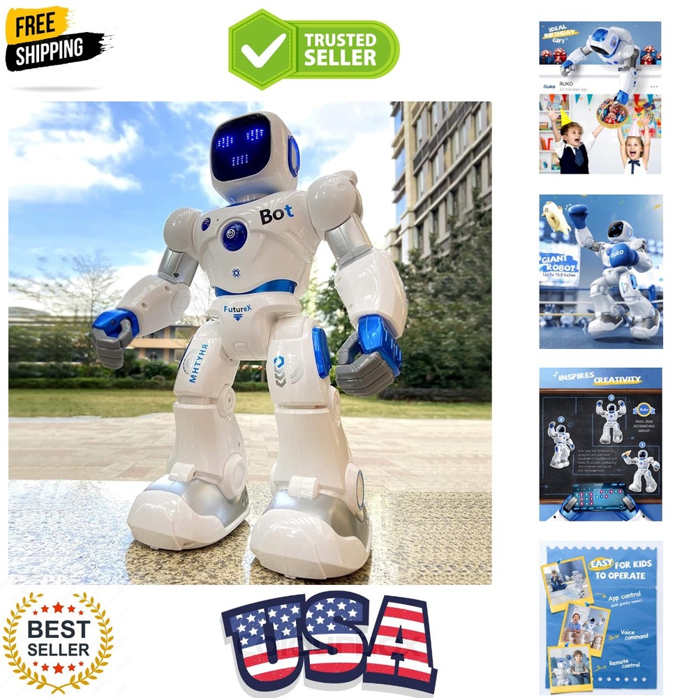 1088 Smart Robots for Kids, Large Programmable Interactive RC Robot with Voic...