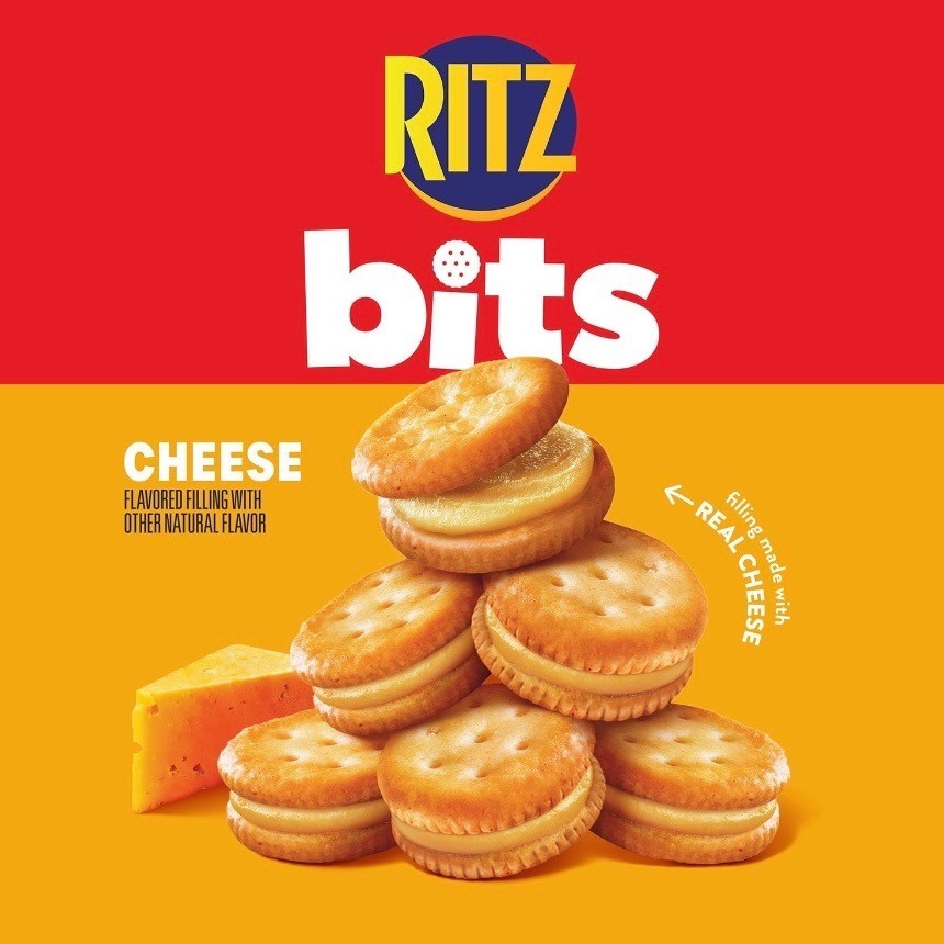 RITZ Bits Cheese Cracker Sandwiches 1.5oz 30 Count Bite Size Snacks