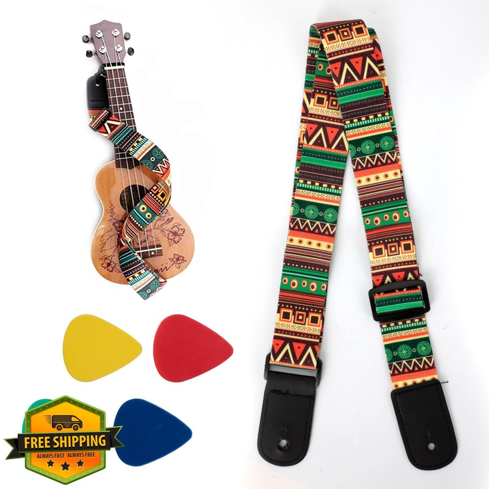 Junwapy 5 Pack Ukulele Straps with Endpin, Adjustable Ukulele Shoulder Straps...