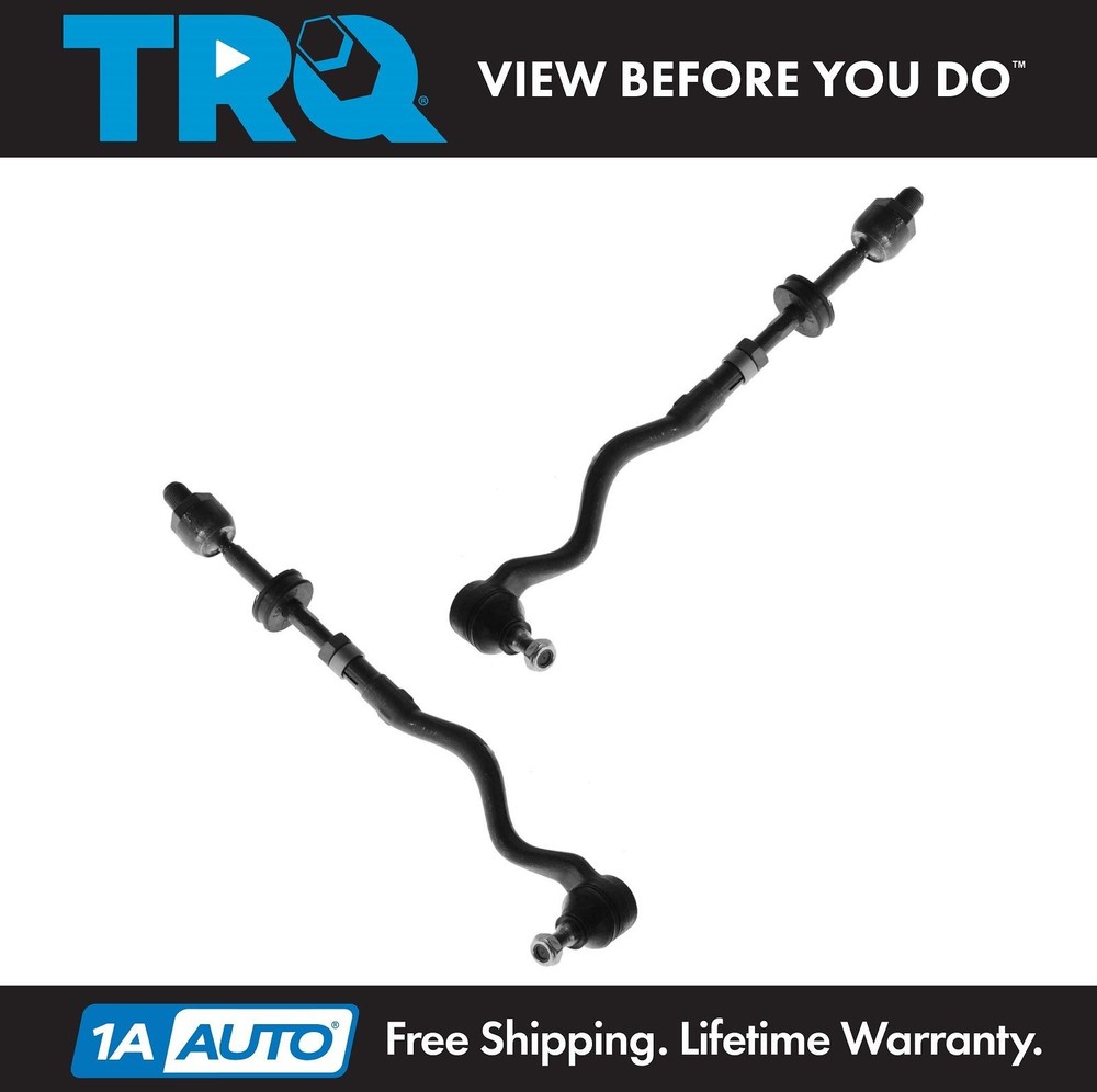 TRQ Front Inner/Outer Tie Rod End Assembly Pair Set for BMW E36