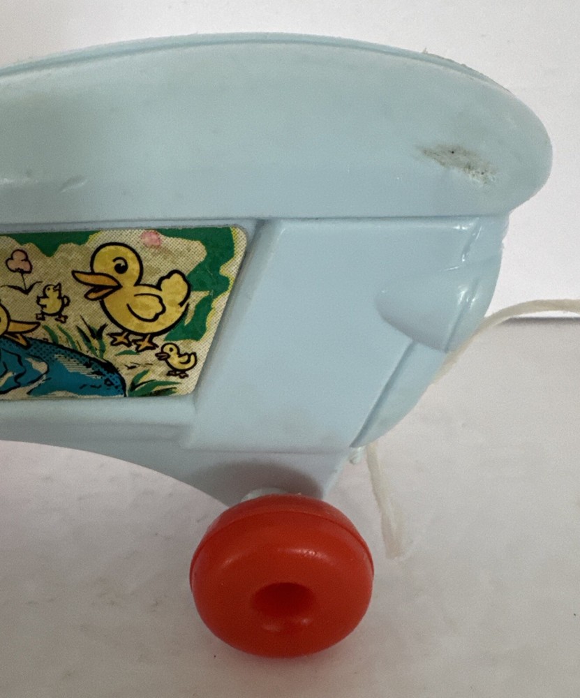 Empire Tractor Farmer Bobble Head Pull Toy Blow Mold Original Pull String Rare