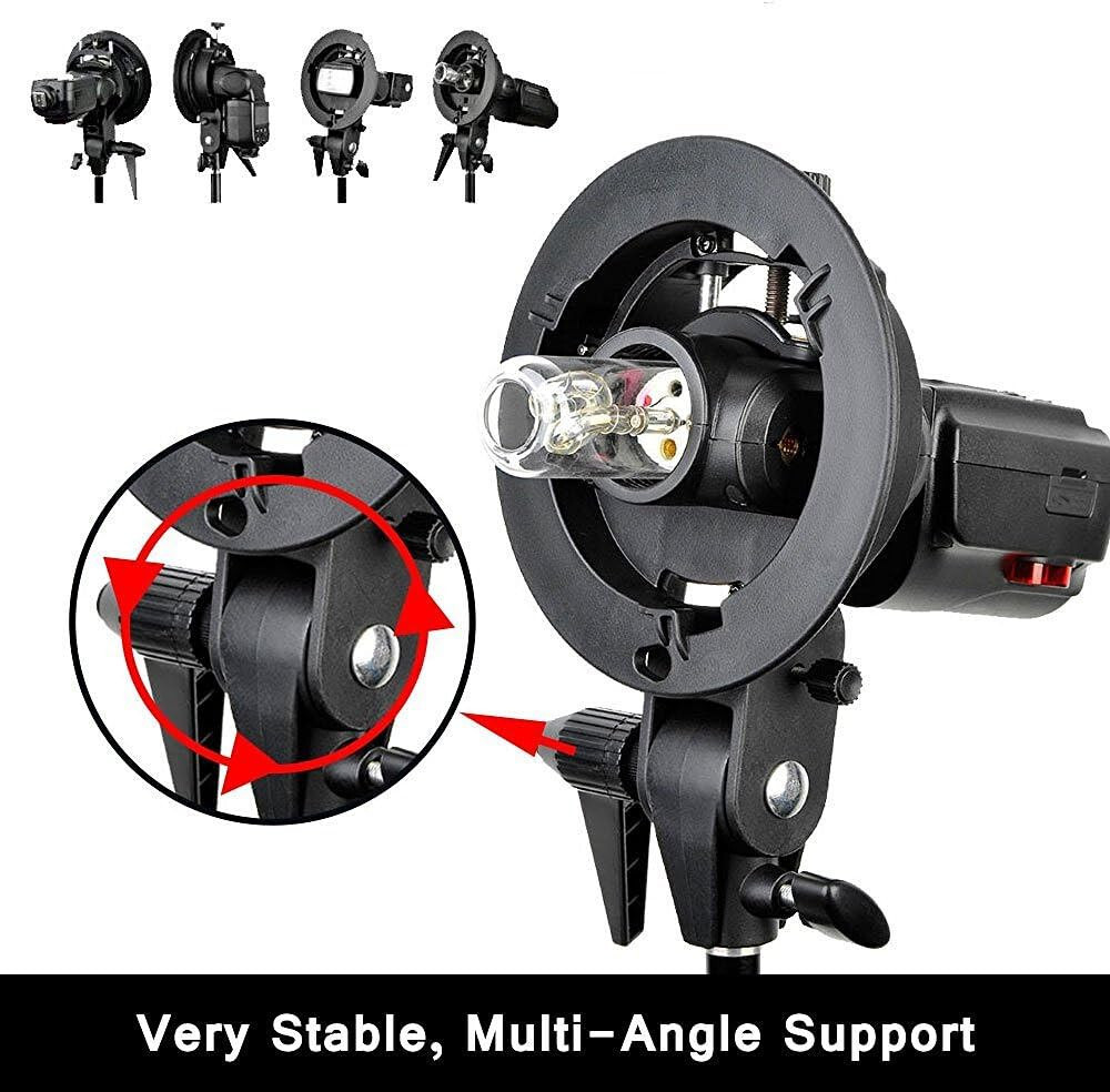 S Type Bracket Stable Bowens S Mount Holder for Speedlite Flash Snoot Softbox