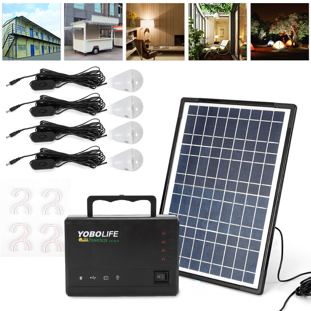Solar System Generator Solar Panel Power Inverter Electric Generator Kit Light！