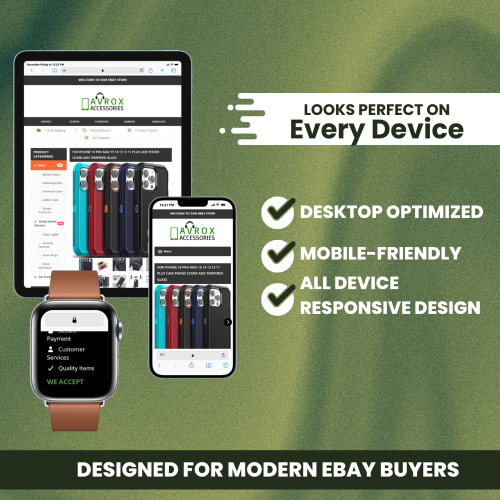 eBay HTML Listing Template |Mobile Responsive | Modern ebay Template Design 2026