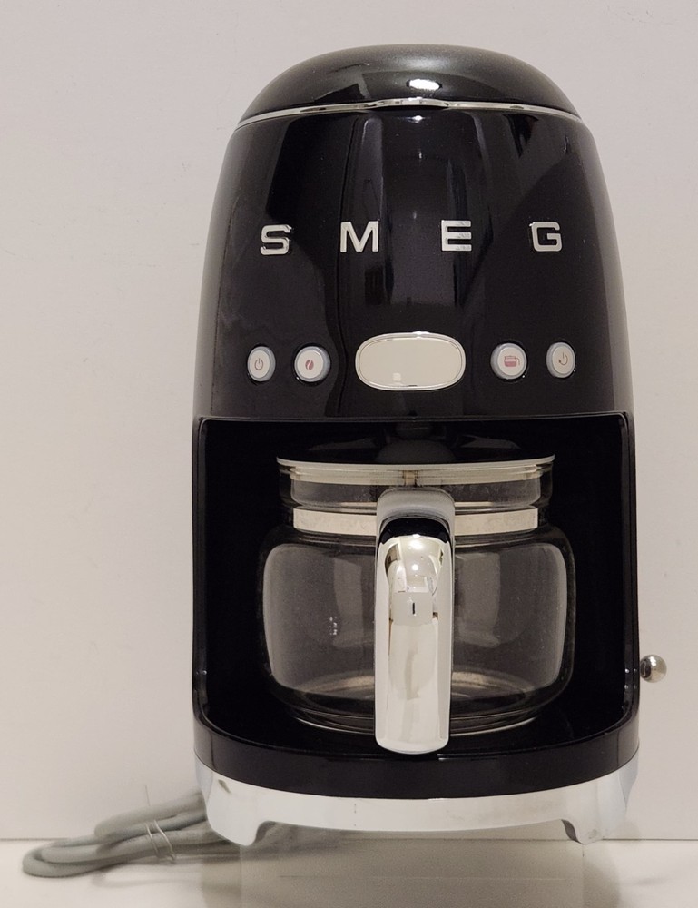 SMEG Model DCF02BLUS 10 Cup Black Drip Coffe Maker Retro Works