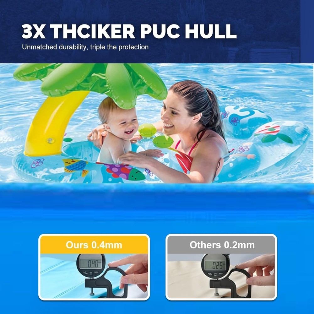 Quick-Install Above Ground Pool - Spacious 6.2ft x 4.2ft Rectangular Design