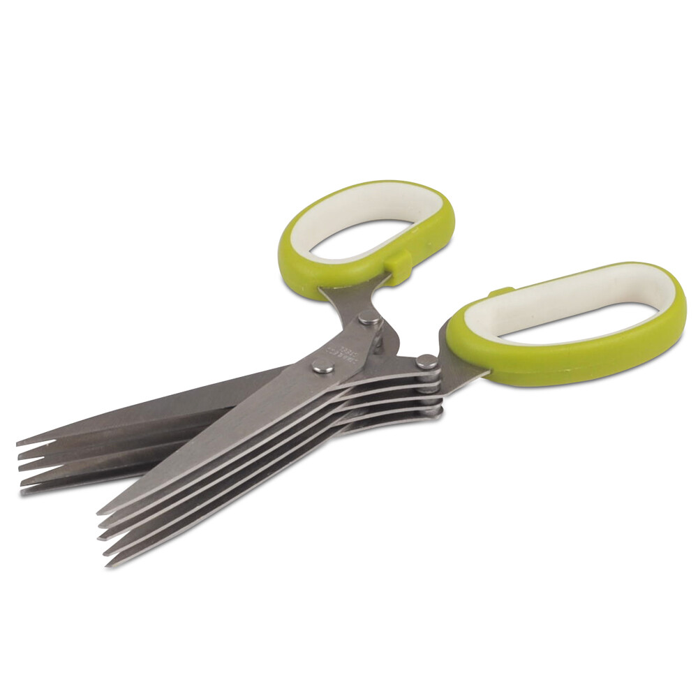 Herb Scissors Chop Herbs Easily with 5 Blade Scissors Onion Cutter Kitchen Tool
