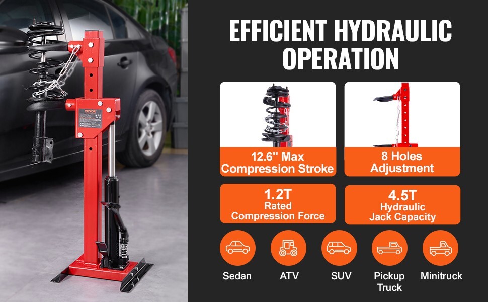 VEVOR Strut Spring Compressor, 4.5 Ton/9920 LBS Hydraulic Jack