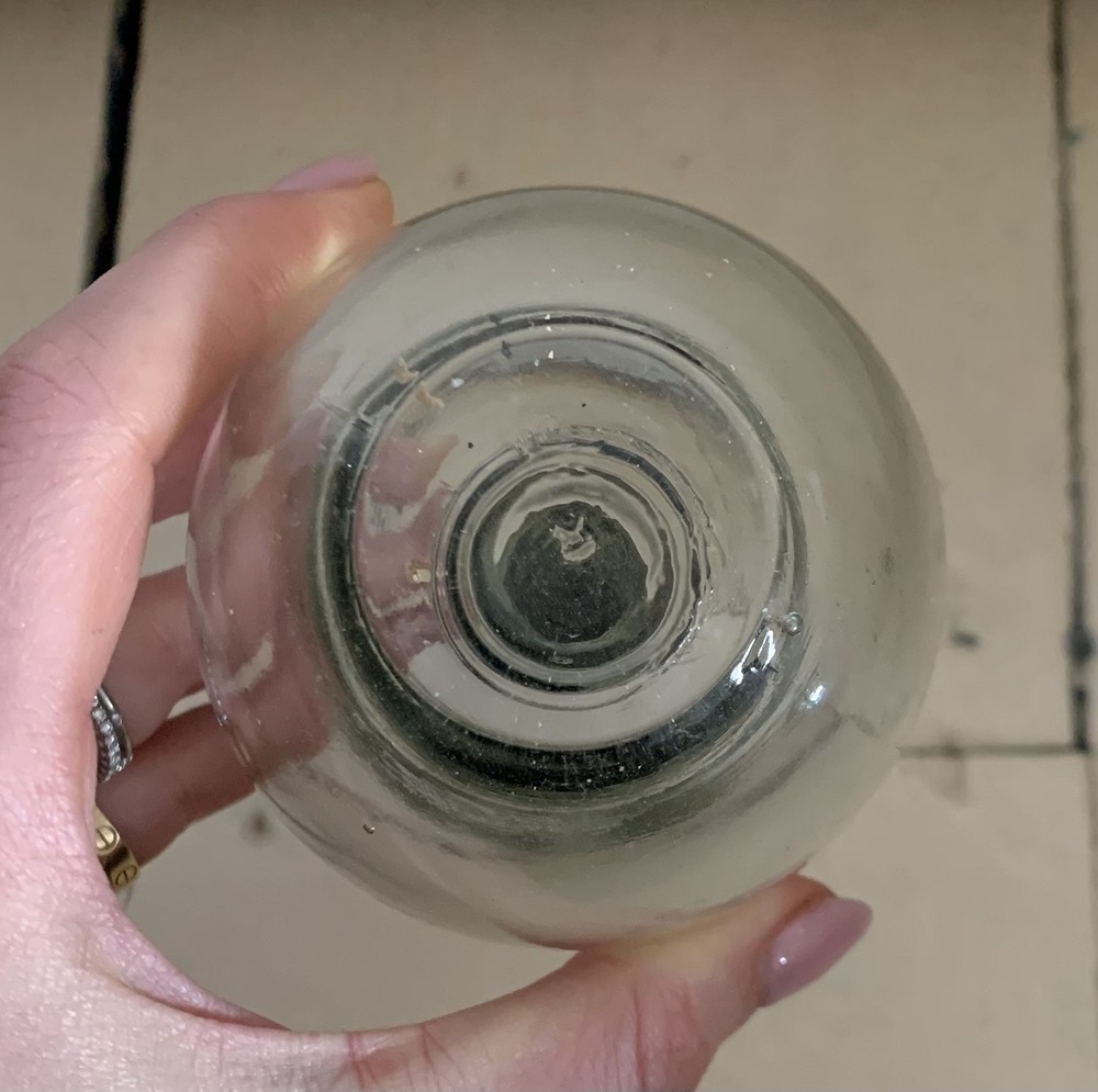 Vintage Lightbulb-Shaped Glass Container with Screw Cap | Industrial Decor