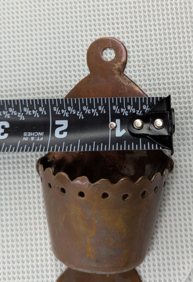 Vintage Wall Hanging Copper Match Safe