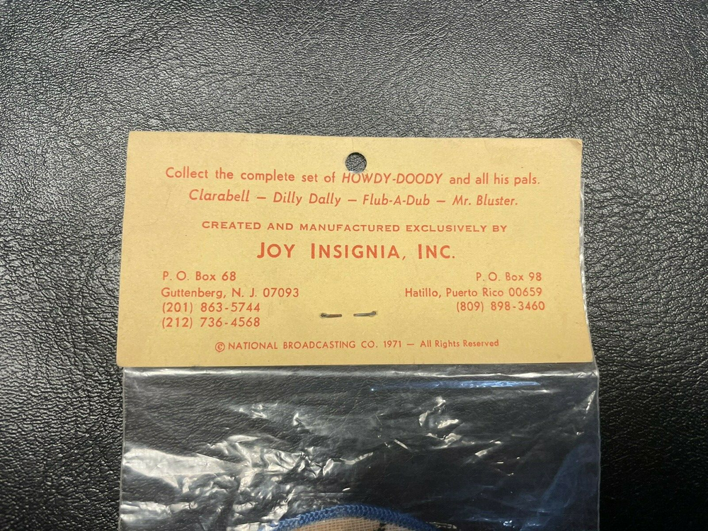 1971 NBC It's Howdy Doody Time! Patch - Original Package