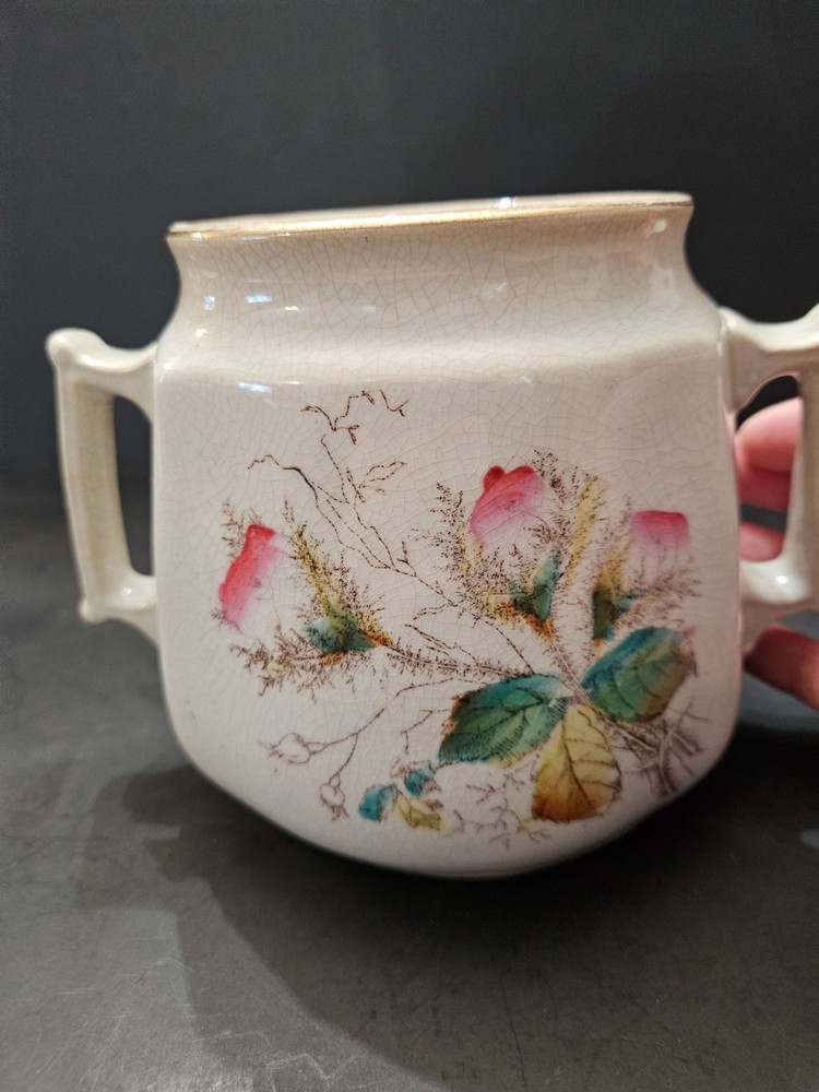 Ironstone crazed bisquit jar