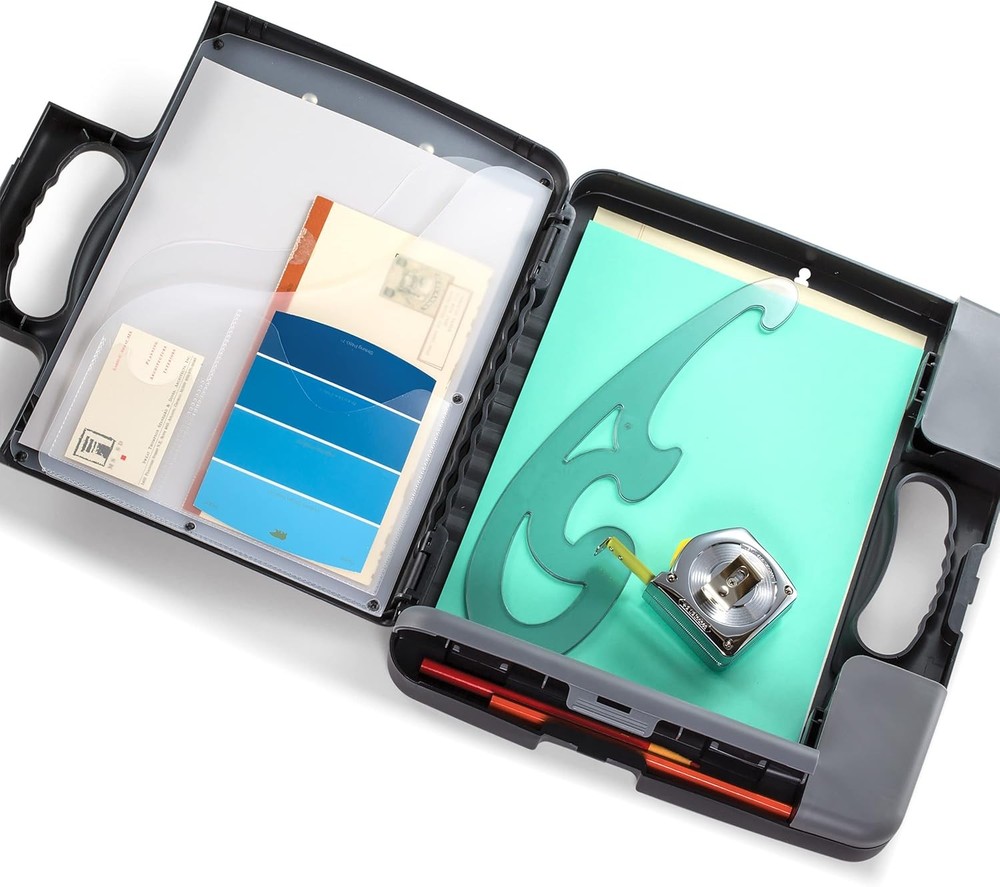 Portable Clipboard Storage Plastic Case for A4 Sizes Charcoal (8331)...