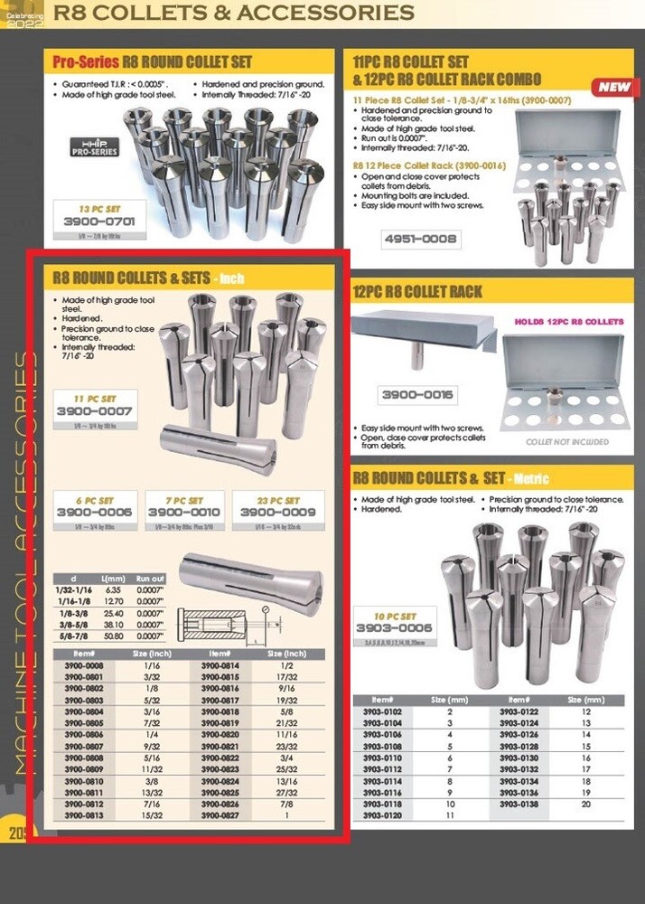 11/32" R8 ROUND COLLET (3900-0809)