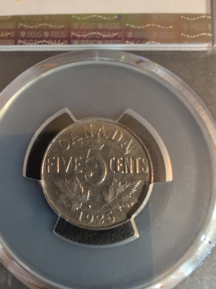 1925 Canadian 5 Cent PCGS Vf20