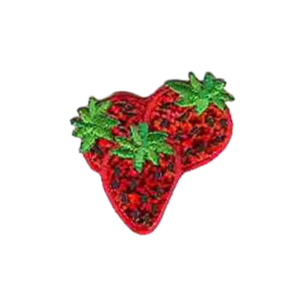 Sequined Shimmering Strawberries Fruit (3-Pack) Iron On Patch