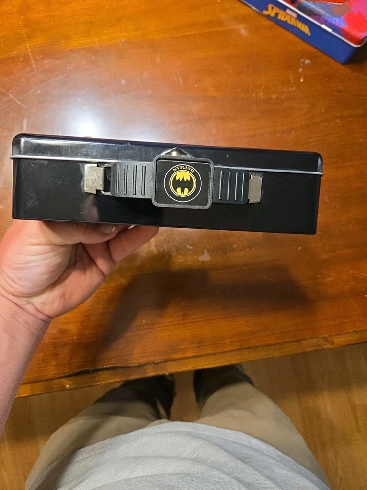 DC Comics Batman Black Tool Tin Pencil/Pen Case with Handle Latch & Hinge