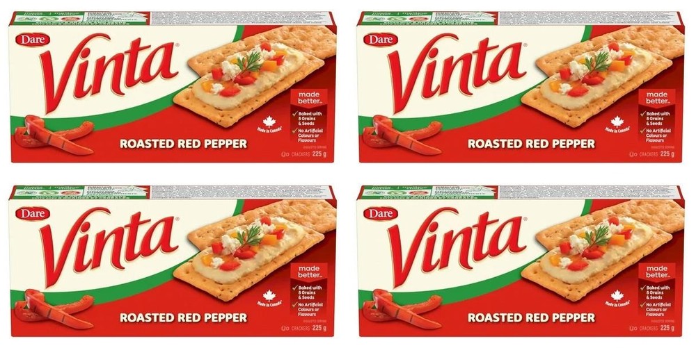Dare Vinta Roasted Red Pepper Crackers, 225g (4 Pack)
