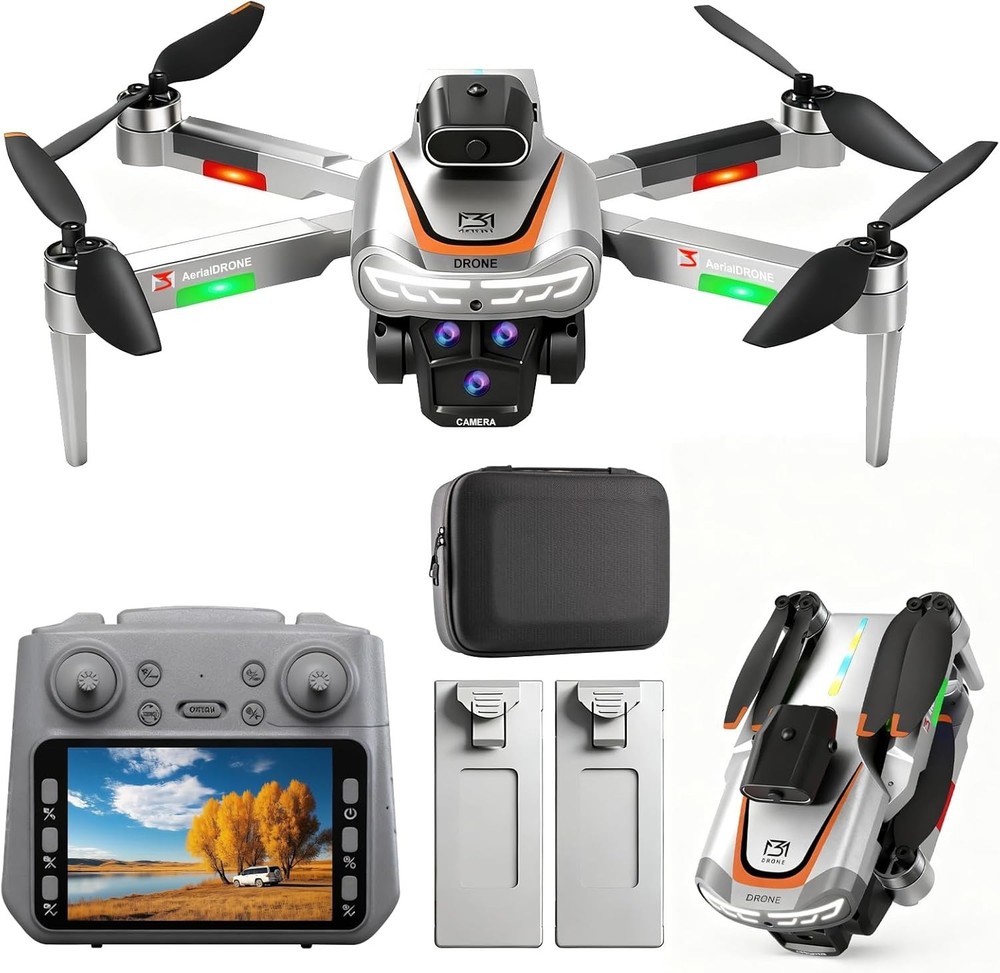4K Drone with LCD Screen Controller Foldable Obstacle Avoidance