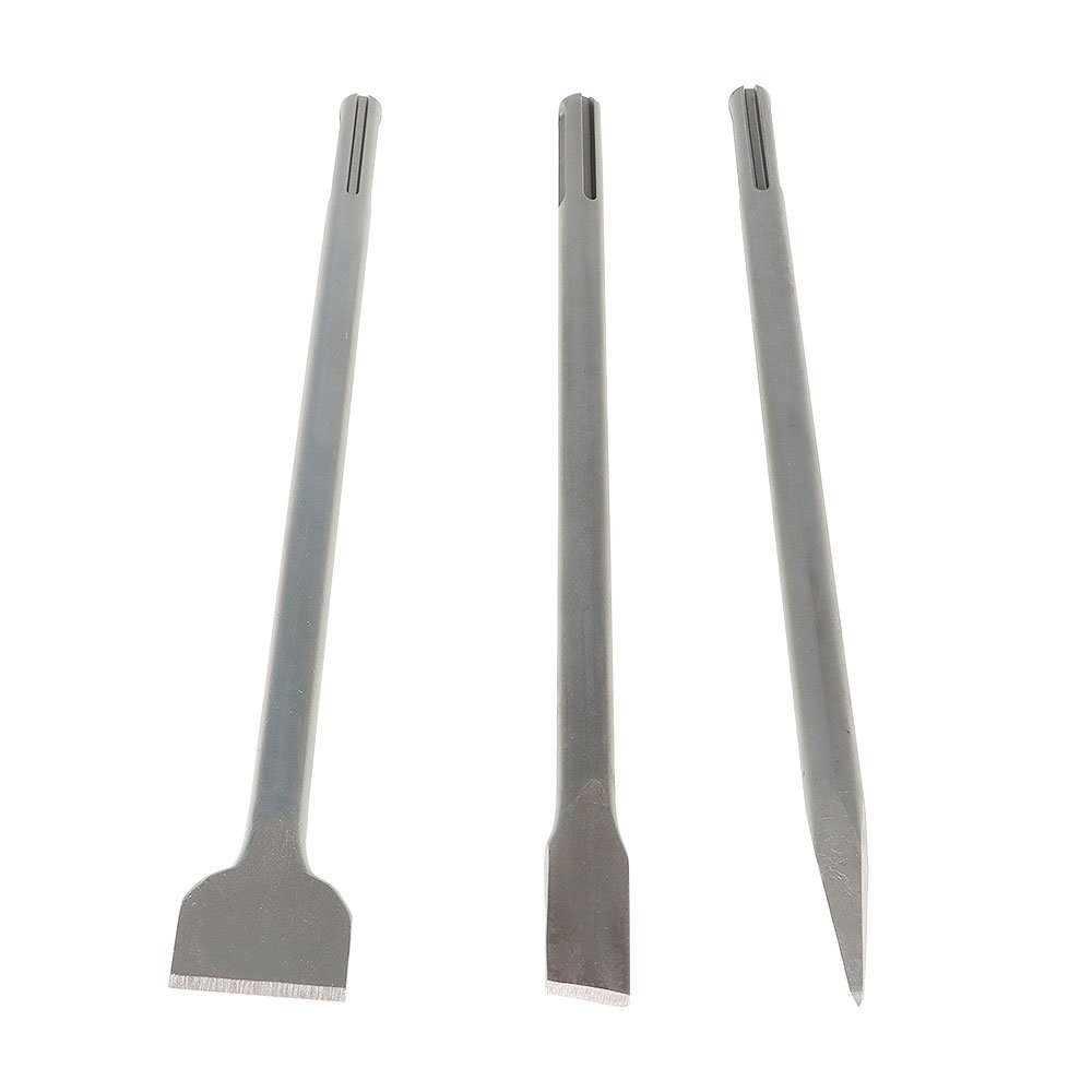 3 Pack Durable 16" SDS Max Bits Set Long-Point Chisel Scaling Chisel Flat Chisel