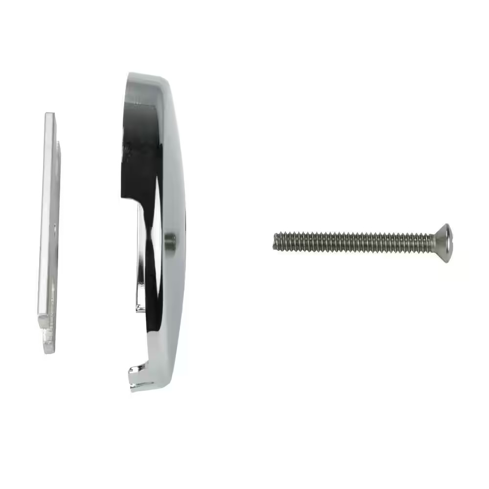 Single Hole Bathtub Drain Overflow Plate with Screw, Chrome