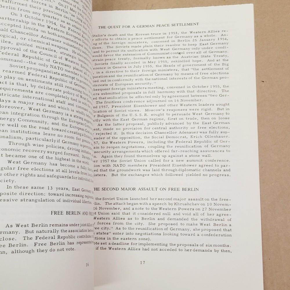1963 Air Force Training Course Berlin - A Devived City Maxwell Air University
