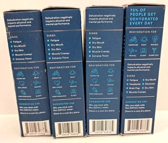 Drip Drop Electrolyte Drink Packets Fruit Punch 4 boxes x 8 packets 32 Total