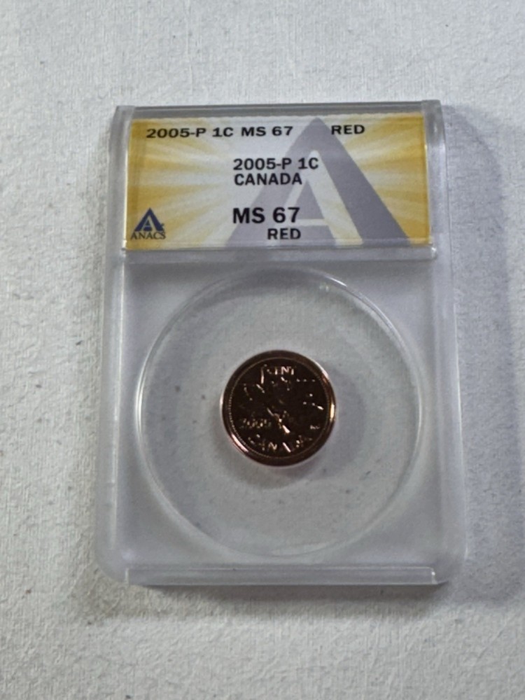 2005-P Canada 1 Cent Graded MS 67 RD by ANACS